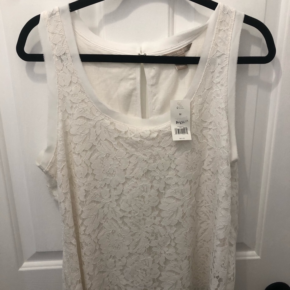 White Lace Sleeveless Top